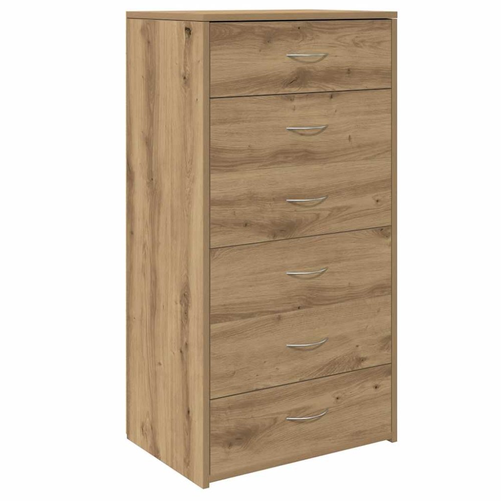vidaXL Servantă cu 6 sertare, Stejar artizanal, 50 x 34 x 96 cm, PAL