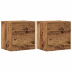 vidaXL Noptiere, 2 buc, lemn învechit, 40x30x40 cm, lemn prelucrat