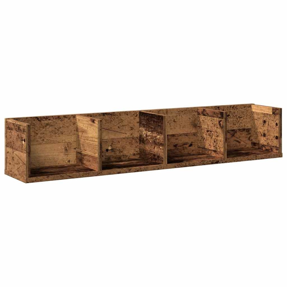 vidaXL Raft de perete CD-uri, lemn vechi, 100x18x18 cm, lemn prelucrat