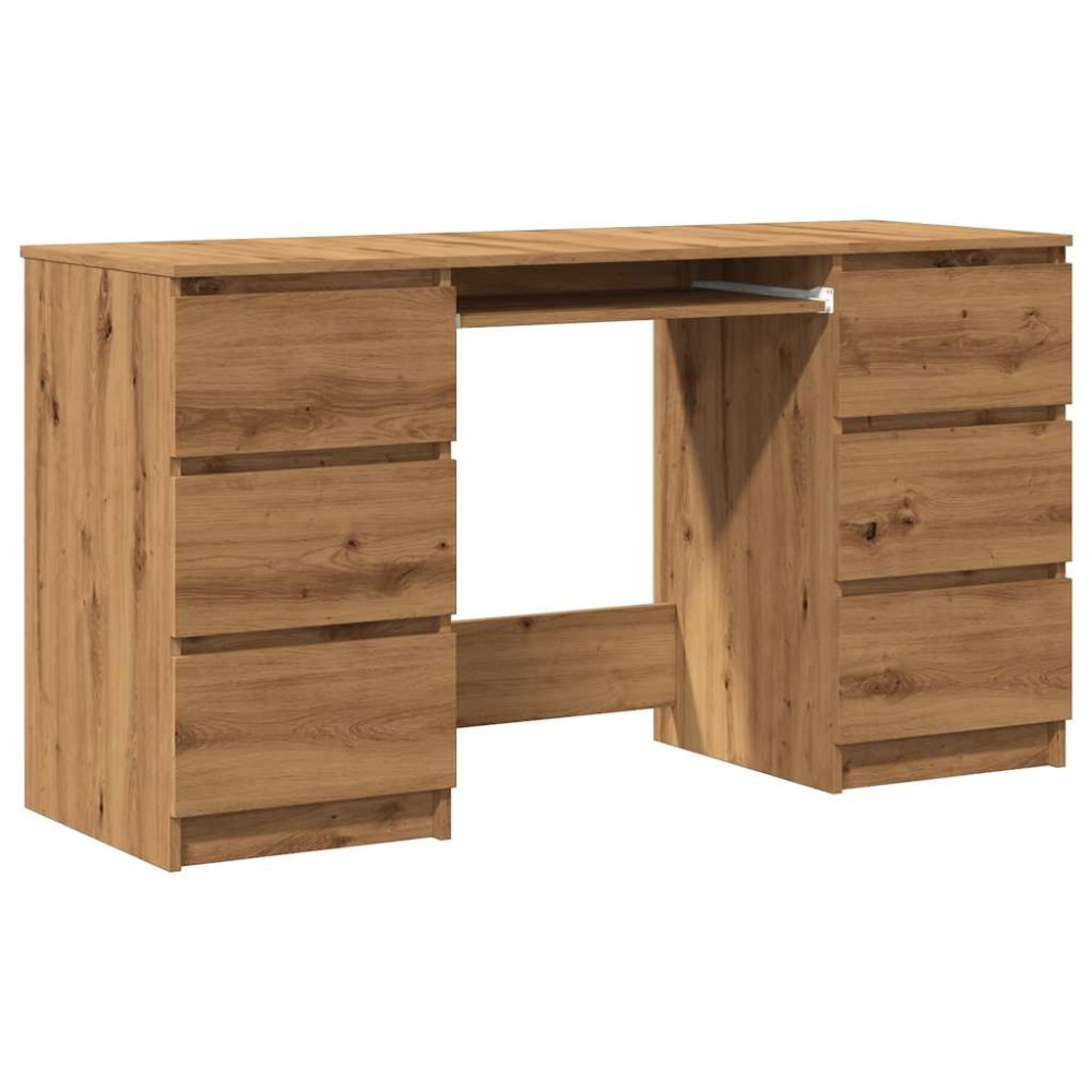 vidaXL Birou de scris, stejar artizanal, 140x50x77 cm, lemn prelucrat