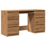 vidaXL Birou de scris, stejar artizanal, 140x50x77 cm, lemn prelucrat