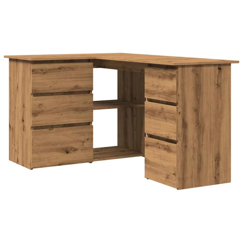 vidaXL Birou de colț, stejar artizanal, 145x100x76 cm, lemn prelucrat