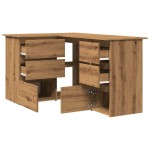 vidaXL Birou de colț, stejar artizanal, 145x100x76 cm, lemn prelucrat