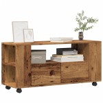 vidaXL Dulap TV cu roți, lemn vechi, 102x34,5x43 cm, lemn prelucrat vidaXL Dulap TV cu roți, lemn vechi, 102x34,5x43 cm, lemn prelucrat