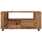 vidaXL Dulap TV cu roți, lemn vechi, 102x34,5x43 cm, lemn prelucrat vidaXL Dulap TV cu roți, lemn vechi, 102x34,5x43 cm, lemn prelucrat