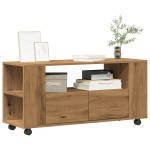 vidaXL Dulap TV cu roți stejar artizanal 102x34,5x43 cm lemn prelucrat vidaXL Dulap TV cu roți stejar artizanal 102x34,5x43 cm lemn prelucrat