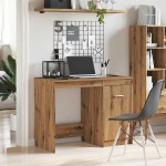 vidaXL Birou, stejar artizanal, 100x50x76 cm, lemn prelucrat