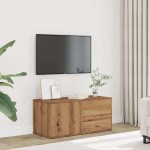 vidaXL Comodă TV, stejar artizanal, 80x34x35,5 cm, lemn prelucrat vidaXL Comodă TV, stejar artizanal, 80x34x35,5 cm, lemn prelucrat