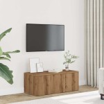 vidaXL Dulap TV, stejar artizanal, 80x34x30 cm, lemn prelucrat