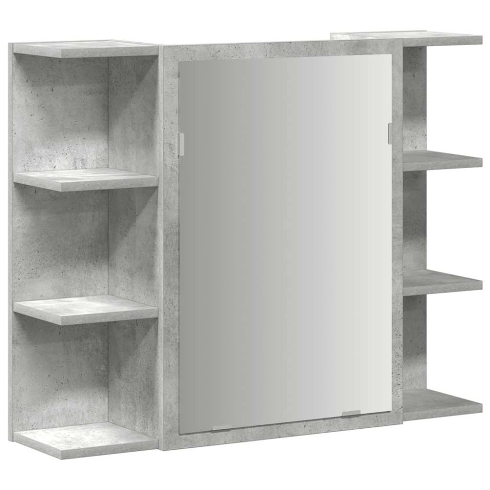vidaXL Dulap de baie cu oglindă, gri beton, 80 x 20,5 x 64 cm, PAL