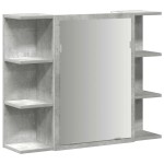vidaXL Dulap de baie cu oglindă, gri beton, 80 x 20,5 x 64 cm, PAL vidaXL Dulap de baie cu oglindă, gri beton, 80 x 20,5 x 64 cm, PAL