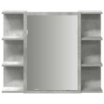 vidaXL Dulap de baie cu oglindă, gri beton, 80 x 20,5 x 64 cm, PAL vidaXL Dulap de baie cu oglindă, gri beton, 80 x 20,5 x 64 cm, PAL