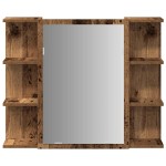 vidaXL Dulap cu oglindă de baie lemn vechi 80x20,5x64 cm lemn de lemn vidaXL Dulap cu oglindă de baie lemn vechi 80x20,5x64 cm lemn de lemn