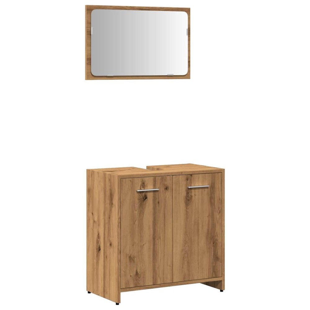 vidaXL Dulap de baie cu oglindă Artisan Stejar lemn prelucrat