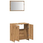 vidaXL Dulap de baie cu oglindă Artisan Stejar lemn prelucrat vidaXL Dulap de baie cu oglindă Artisan Stejar lemn prelucrat