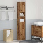 vidaXL Dulap de baie, lemn vechi, 32x25,5x190 cm, PAL