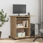 vidaXL Birou pentru computer Stejar artizanal Lemn prelucrat