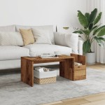 vidaXL Măsuță de cafea, lemn învechit, 90x45x35 cm, lemn prelucrat vidaXL Măsuță de cafea, lemn învechit, 90x45x35 cm, lemn prelucrat