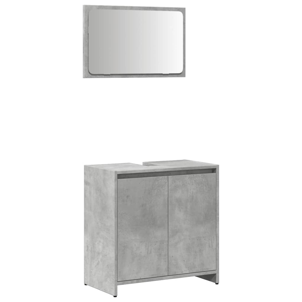 vidaXL Set mobilier de baie, 2 piese, gri beton, lemn compozit