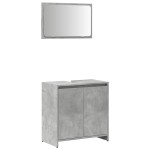 vidaXL Set mobilier de baie, 2 piese, gri beton, lemn compozit vidaXL Set mobilier de baie, 2 piese, gri beton, lemn compozit
