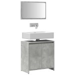 vidaXL Set mobilier de baie, 2 piese, gri beton, lemn compozit vidaXL Set mobilier de baie, 2 piese, gri beton, lemn compozit