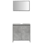 vidaXL Set mobilier de baie, 2 piese, gri beton, lemn compozit vidaXL Set mobilier de baie, 2 piese, gri beton, lemn compozit