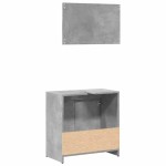 vidaXL Set mobilier de baie, 2 piese, gri beton, lemn compozit vidaXL Set mobilier de baie, 2 piese, gri beton, lemn compozit