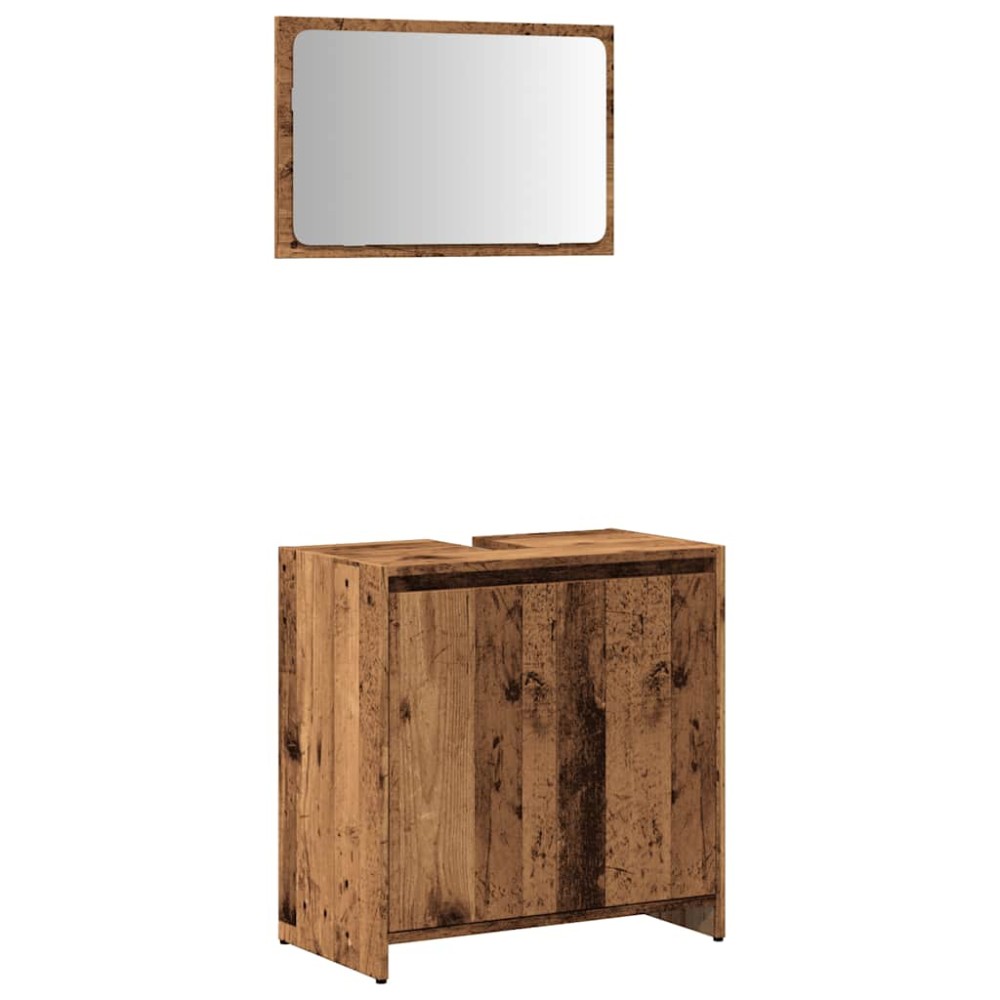 vidaXL Set mobilier de baie, 2 piese, lemn vechi, lemn prelucrat