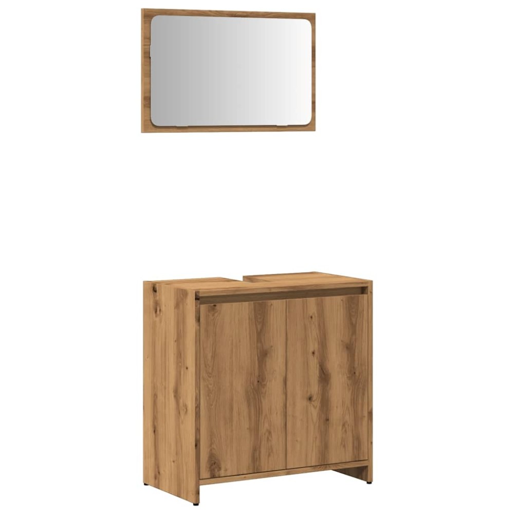 vidaXL Set mobilier de baie, 2 piese, stejar artizanal, lemn prelucrat