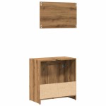 vidaXL Set mobilier de baie, 2 piese, stejar artizanal, lemn prelucrat vidaXL Set mobilier de baie, 2 piese, stejar artizanal, lemn prelucrat