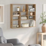 vidaXL Raft de perete, stejar artizanal, 90x16x78 cm, lemn prelucrat vidaXL Raft de perete, stejar artizanal, 90x16x78 cm, lemn prelucrat