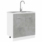 vidaXL Dulap inferior de chiuvetă “Lyon”, gri beton, 80 x 46 x 81,5 cm vidaXL Dulap inferior de chiuvetă “Lyon”, gri beton, 80 x 46 x 81,5 cm