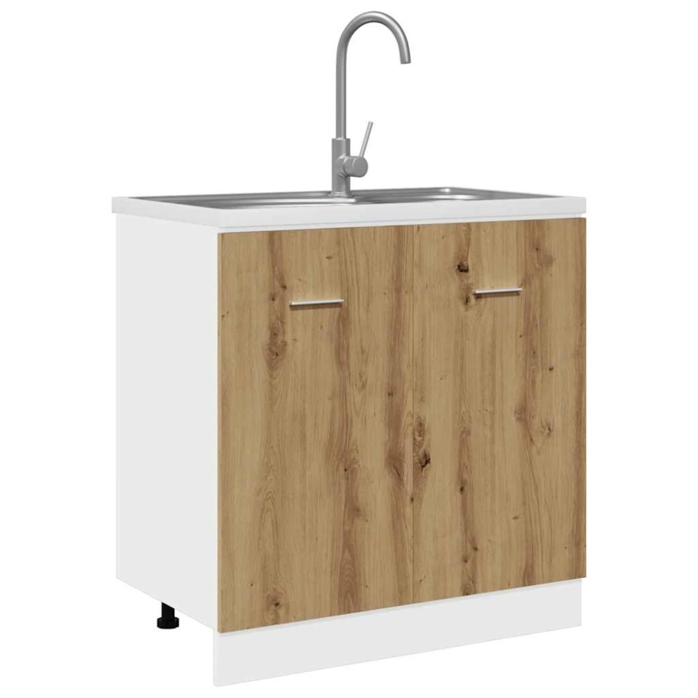vidaXL Dulap inferior de chiuvetă “Lyon” stejar artizanal 80x46x81,5cm