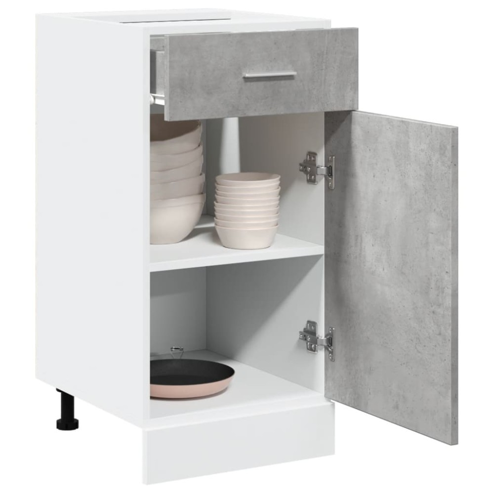 vidaXL Dulap inferior cu sertar “Lyon”, gri beton, 40 x 46 x 81,5 cm