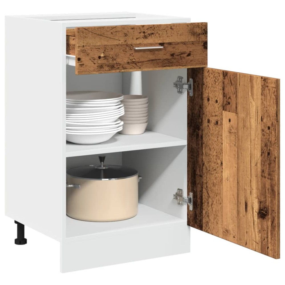 vidaXL Dulap inferior cu sertar “Lyon” lemn vechi 50x46x81,5cm