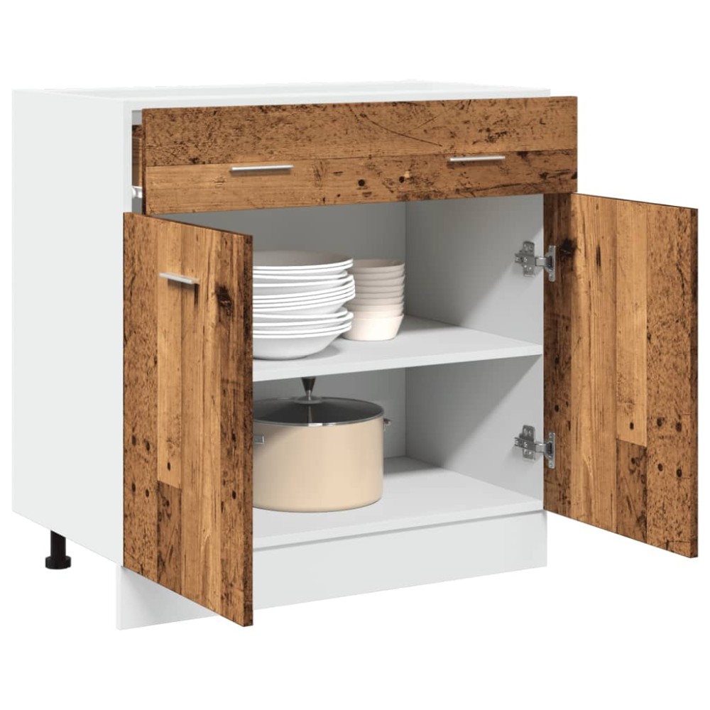 vidaXL Dulap inferior cu sertar “Lyon” lemn vechi 80x46x81,5cm