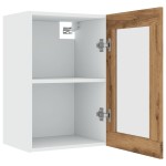 vidaXL Dulap de sticlă suspendat “Lyon”, stejar artizanal, 40x31x60 cm