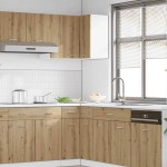 vidaXL Dulap de colț suspendat “Lyon” Stejar artizanal lemn prelucrat