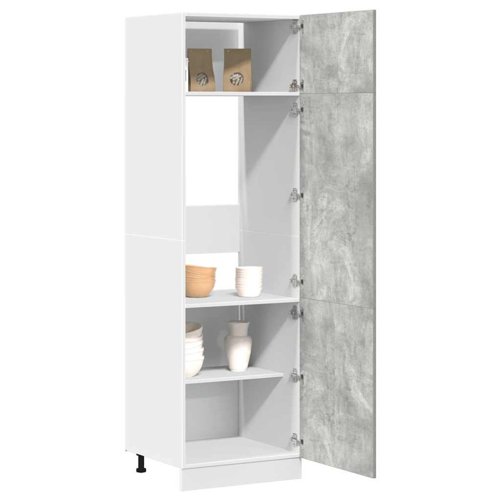 vidaXL Dulap frigider “Lyon”, gri beton, 60 x 57 x 207 cm