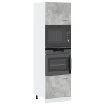 vidaXL Dulap de cuptor cu microunde “Lyon”, gri beton, 60x57x207 cm