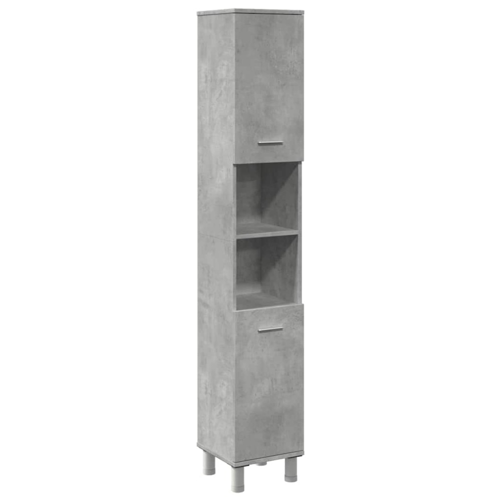 vidaXL Dulap de baie, gri beton, 30 x 30 x 179 cm, PAL