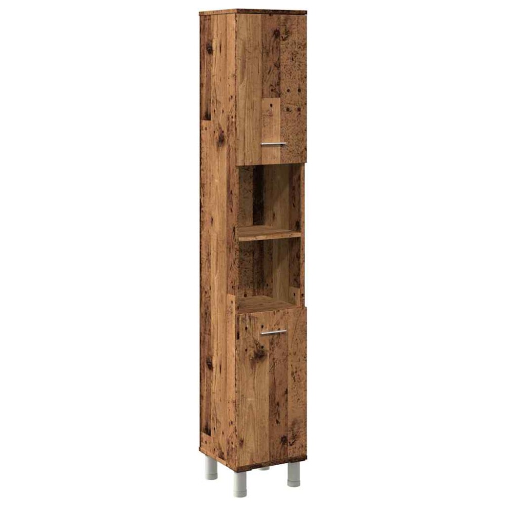vidaXL Dulap de baie, lemn vechi, 30x30x179 cm, lemn prelucrat