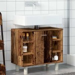 vidaXL Dulap de baie, lemn vechi, 60x32x53,5 cm, PAL