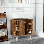vidaXL Dulap de baie, lemn vechi, 60x32x53,5 cm, PAL
