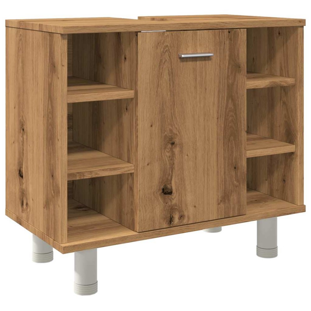 vidaXL Dulap pentru baie stejar artizanal, 60x32x53,5cm lemn prelucrat