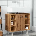 vidaXL Dulap pentru baie stejar artizanal, 60x32x53,5cm lemn prelucrat vidaXL Dulap pentru baie stejar artizanal, 60x32x53,5cm lemn prelucrat