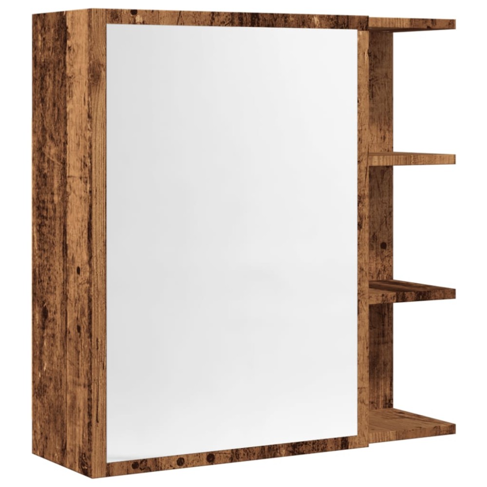 vidaXL Dulap baie cu oglindă lemn vechi 62,5x20,5x64 cm lemn prelucrat