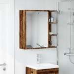 vidaXL Dulap baie cu oglindă lemn vechi 62,5x20,5x64 cm lemn prelucrat vidaXL Dulap baie cu oglindă lemn vechi 62,5x20,5x64 cm lemn prelucrat