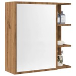 vidaXL Dulap baie cu oglindă, stejar artizanal, 62,5x20,5x64 cm lemn vidaXL Dulap baie cu oglindă, stejar artizanal, 62,5x20,5x64 cm lemn