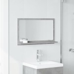 vidaXL Dulap baie cu oglindă, gri beton, 60x11x37 cm, lemn prelucrat vidaXL Dulap baie cu oglindă, gri beton, 60x11x37 cm, lemn prelucrat